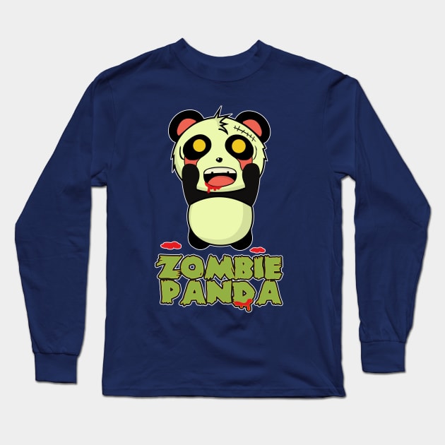 panda zombie Long Sleeve T-Shirt by aimey